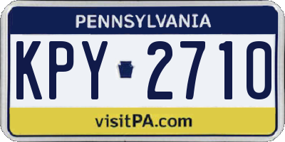 PA license plate KPY2710