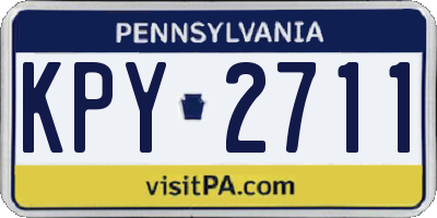 PA license plate KPY2711