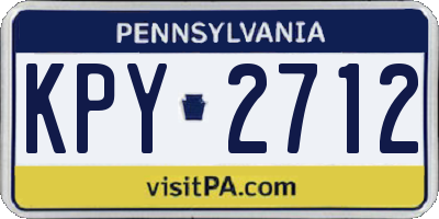 PA license plate KPY2712
