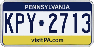 PA license plate KPY2713
