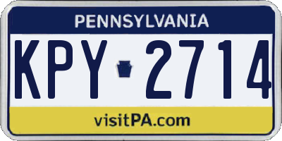 PA license plate KPY2714