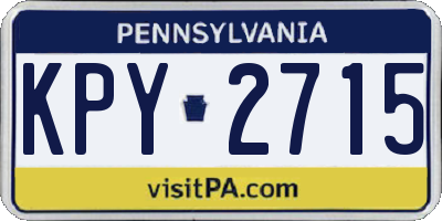 PA license plate KPY2715