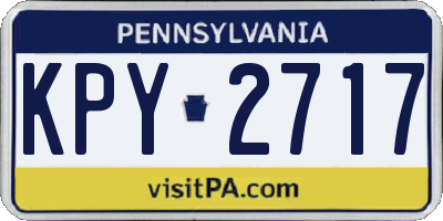 PA license plate KPY2717