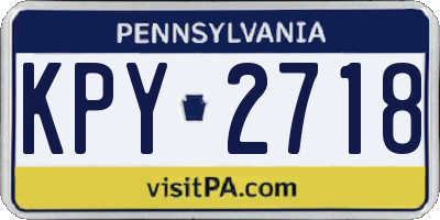PA license plate KPY2718