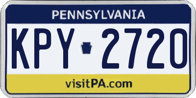 PA license plate KPY2720