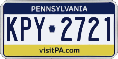 PA license plate KPY2721