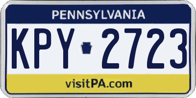 PA license plate KPY2723