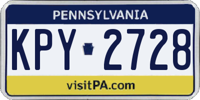 PA license plate KPY2728