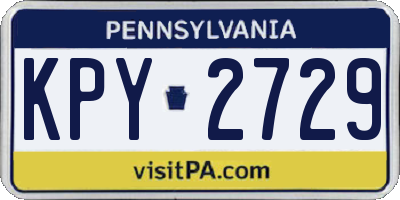 PA license plate KPY2729