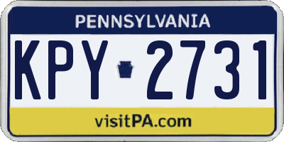 PA license plate KPY2731