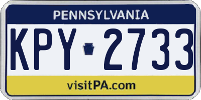 PA license plate KPY2733