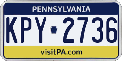 PA license plate KPY2736