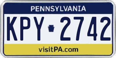 PA license plate KPY2742