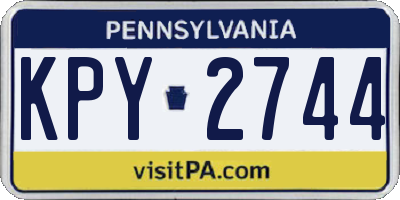 PA license plate KPY2744