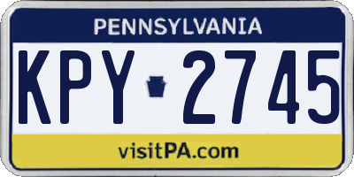 PA license plate KPY2745