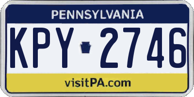 PA license plate KPY2746