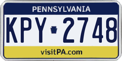 PA license plate KPY2748