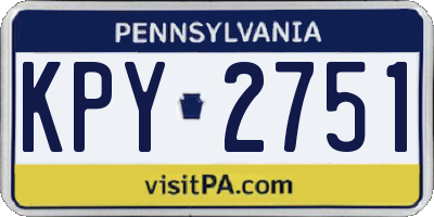 PA license plate KPY2751