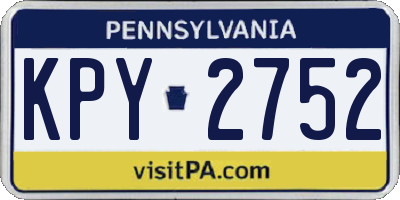 PA license plate KPY2752