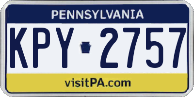 PA license plate KPY2757