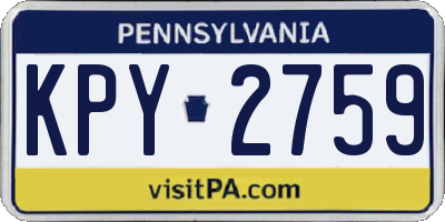 PA license plate KPY2759