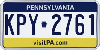 PA license plate KPY2761