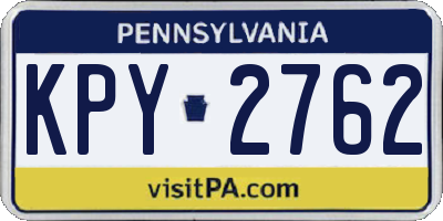 PA license plate KPY2762