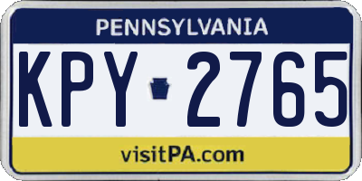 PA license plate KPY2765