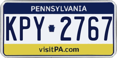 PA license plate KPY2767