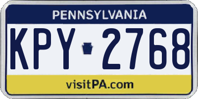 PA license plate KPY2768