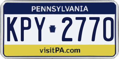PA license plate KPY2770