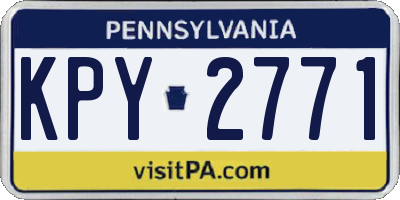 PA license plate KPY2771