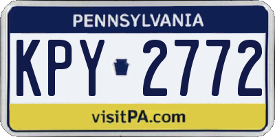 PA license plate KPY2772