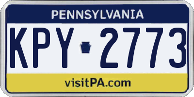 PA license plate KPY2773