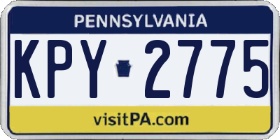PA license plate KPY2775