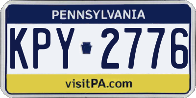 PA license plate KPY2776