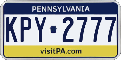 PA license plate KPY2777