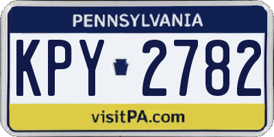 PA license plate KPY2782