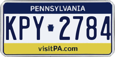 PA license plate KPY2784