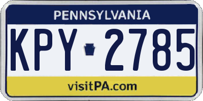 PA license plate KPY2785