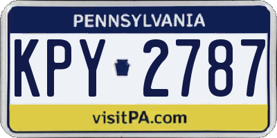 PA license plate KPY2787