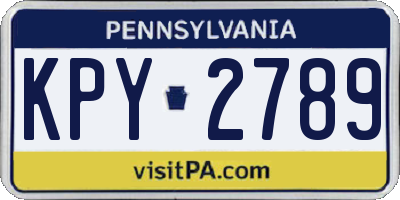 PA license plate KPY2789