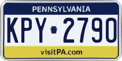 PA license plate KPY2790