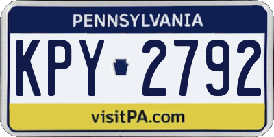 PA license plate KPY2792