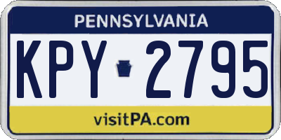 PA license plate KPY2795