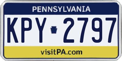 PA license plate KPY2797