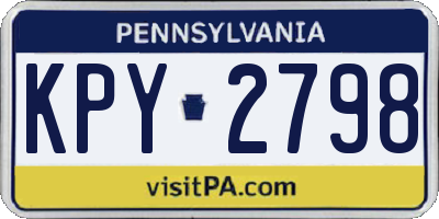 PA license plate KPY2798