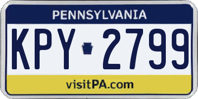 PA license plate KPY2799