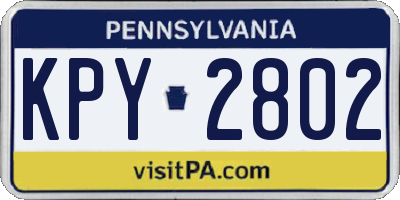PA license plate KPY2802