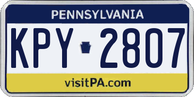 PA license plate KPY2807